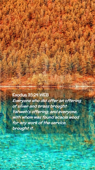 Picture 02 - Exodus 35:24 WEB Mobile Phone Wallpaper - Everyone who did offer an offering of silver and - Mobile Bible Verse Wallpaper