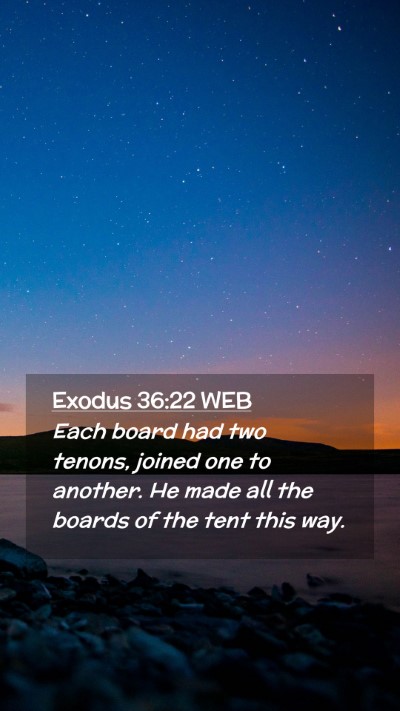 Picture 02 - Exodus 36:22 WEB Mobile Phone Wallpaper - Each board had two tenons, joined one to another. - Mobile Bible Verse Wallpaper