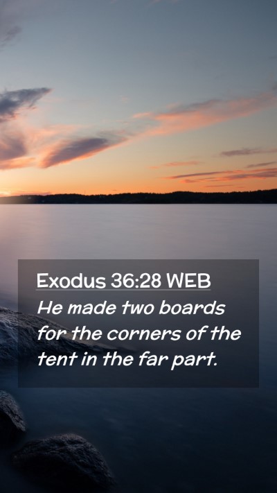 Picture 02 - Exodus 36:28 WEB Mobile Phone Wallpaper - He made two boards for the corners of the tent in - Mobile Bible Verse Wallpaper