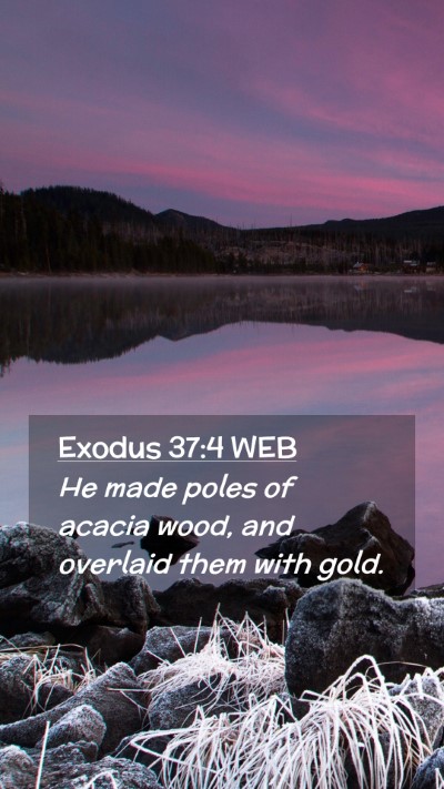 Picture 02 - Exodus 37:4 WEB Mobile Phone Wallpaper - He made poles of acacia wood, and overlaid them - Mobile Bible Verse Wallpaper