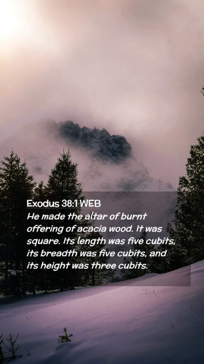 Picture 02 - Exodus 38:1 WEB Mobile Phone Wallpaper - He made the altar of burnt offering of acacia - Mobile Bible Verse Wallpaper