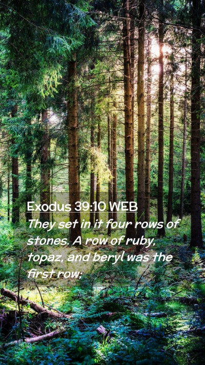 Picture 02 - Exodus 39:10 WEB Mobile Phone Wallpaper - They set in it four rows of stones. A row of - Mobile Bible Verse Wallpaper