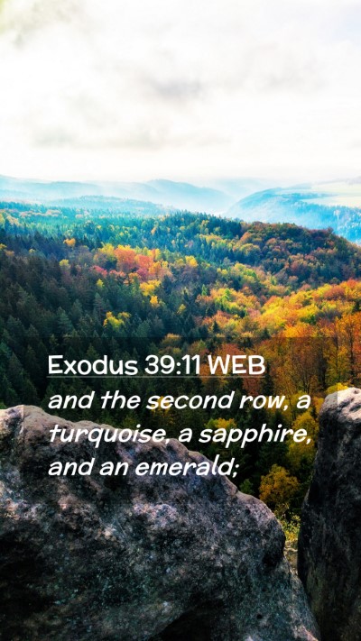 Picture 02 - Exodus 39:11 WEB Mobile Phone Wallpaper - and the second row, a turquoise, a sapphire, and - Mobile Bible Verse Wallpaper