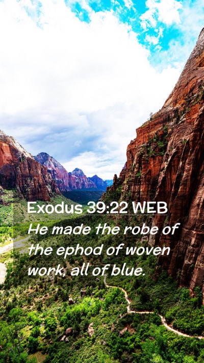 Picture 02 - Exodus 39:22 WEB Mobile Phone Wallpaper - He made the robe of the ephod of woven work, all - Mobile Bible Verse Wallpaper