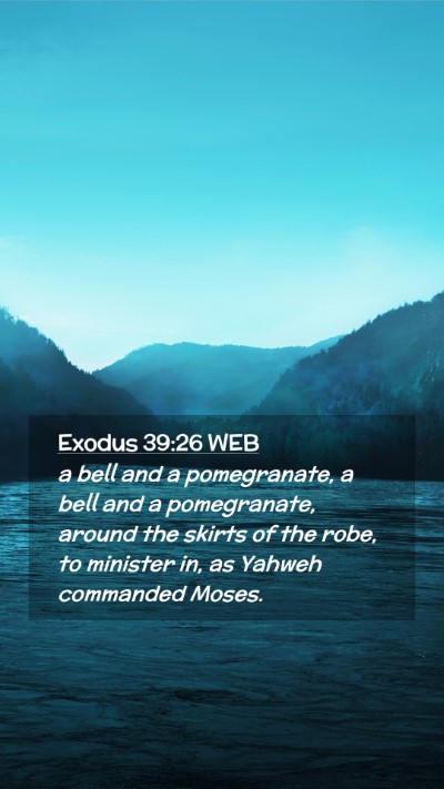 Picture 02 - Exodus 39:26 WEB Mobile Phone Wallpaper - a bell and a pomegranate, a bell and a - Mobile Bible Verse Wallpaper