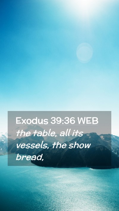 Picture 02 - Exodus 39:36 WEB Mobile Phone Wallpaper - the table, all its vessels, the show - Mobile Bible Verse Wallpaper