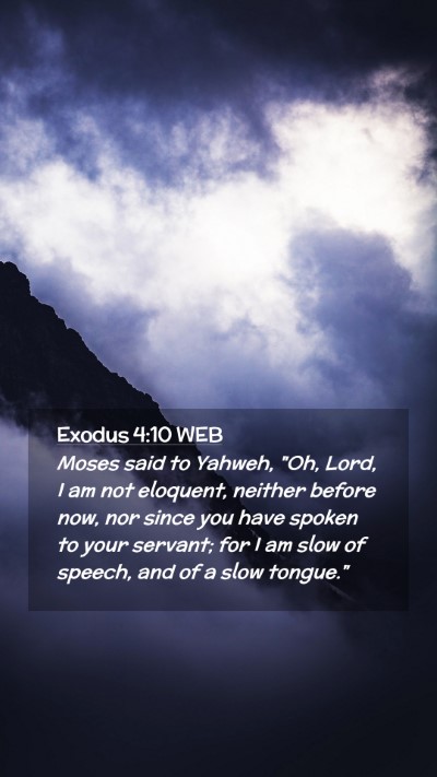 Picture 02 - Exodus 4:10 WEB Mobile Phone Wallpaper - Moses said to Yahweh, 