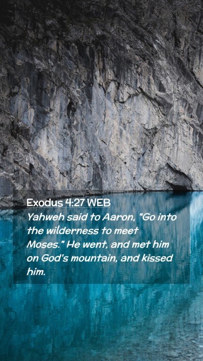 Picture 02 - Exodus 4:27 WEB Mobile Phone Wallpaper - Yahweh said to Aaron, 