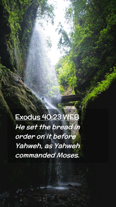 Picture 02 - Exodus 40:23 WEB Mobile Phone Wallpaper - He set the bread in order on it before Yahweh, as - Mobile Bible Verse Wallpaper