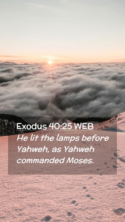 Picture 02 - Exodus 40:25 WEB Mobile Phone Wallpaper - He lit the lamps before Yahweh, as Yahweh - Mobile Bible Verse Wallpaper