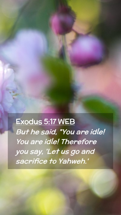Picture 02 - Exodus 5:17 WEB Mobile Phone Wallpaper - But he said, 