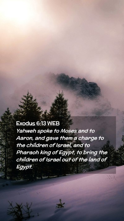 Picture 02 - Exodus 6:13 WEB Mobile Phone Wallpaper - Yahweh spoke to Moses and to Aaron, and gave them - Mobile Bible Verse Wallpaper