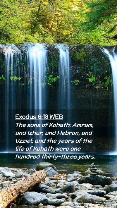 Picture 02 - Exodus 6:18 WEB Mobile Phone Wallpaper - The sons of Kohath: Amram, and Izhar, and Hebron, - Mobile Bible Verse Wallpaper