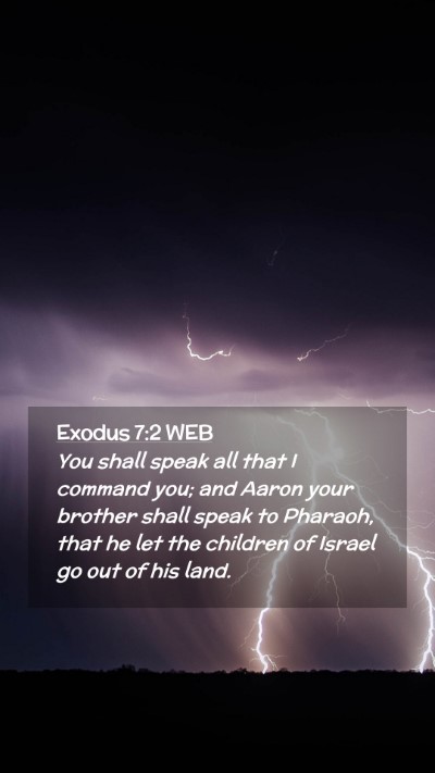 Picture 02 - Exodus 7:2 WEB Mobile Phone Wallpaper - You shall speak all that I command you; and Aaron - Mobile Bible Verse Wallpaper