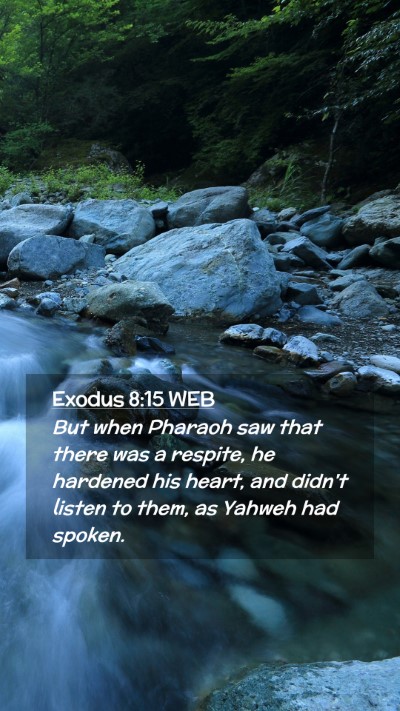 Picture 02 - Exodus 8:15 WEB Mobile Phone Wallpaper - But when Pharaoh saw that there was a respite, he - Mobile Bible Verse Wallpaper