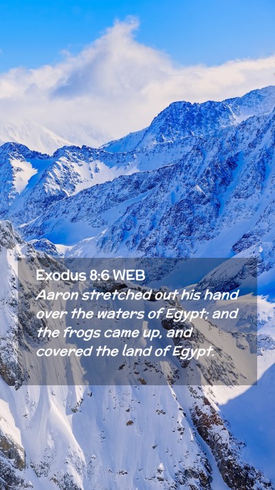 Picture 02 - Exodus 8:6 WEB Mobile Phone Wallpaper - Aaron stretched out his hand over the waters of - Mobile Bible Verse Wallpaper