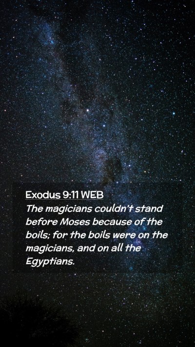 Picture 02 - Exodus 9:11 WEB Mobile Phone Wallpaper - The magicians couldn't stand before Moses because - Mobile Bible Verse Wallpaper