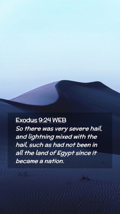 Picture 02 - Exodus 9:24 WEB Mobile Phone Wallpaper - So there was very severe hail, and lightning - Mobile Bible Verse Wallpaper