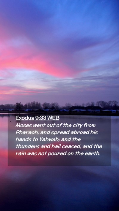 Picture 02 - Exodus 9:33 WEB Mobile Phone Wallpaper - Moses went out of the city from Pharaoh, and - Mobile Bible Verse Wallpaper