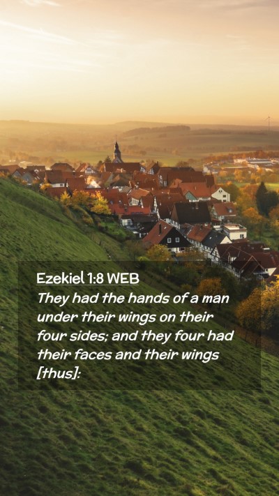 Picture 02 - Ezekiel 1:8 WEB Mobile Phone Wallpaper - They had the hands of a man under their wings on - Mobile Bible Verse Wallpaper