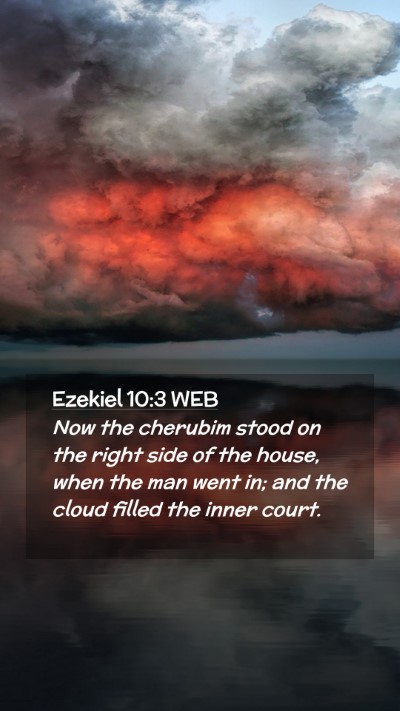 Picture 02 - Ezekiel 10:3 WEB Mobile Phone Wallpaper - Now the cherubim stood on the right side of the - Mobile Bible Verse Wallpaper