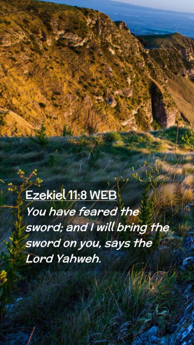 Picture 02 - Ezekiel 11:8 WEB Mobile Phone Wallpaper - You have feared the sword; and I will bring the - Mobile Bible Verse Wallpaper
