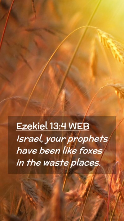Picture 02 - Ezekiel 13:4 WEB Mobile Phone Wallpaper - Israel, your prophets have been like foxes in the - Mobile Bible Verse Wallpaper