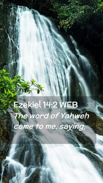 Picture 02 - Ezekiel 14:2 WEB Mobile Phone Wallpaper - The word of Yahweh came to me, - Mobile Bible Verse Wallpaper