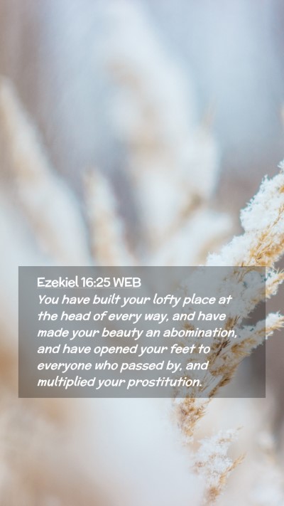 Picture 02 - Ezekiel 16:25 WEB Mobile Phone Wallpaper - You have built your lofty place at the head of - Mobile Bible Verse Wallpaper