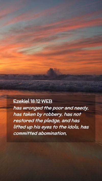 Picture 02 - Ezekiel 18:12 WEB Mobile Phone Wallpaper - has wronged the poor and needy, has taken by - Mobile Bible Verse Wallpaper
