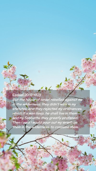 Picture 02 - Ezekiel 20:13 WEB Mobile Phone Wallpaper - But the house of Israel rebelled against me in - Mobile Bible Verse Wallpaper