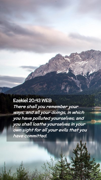 Picture 02 - Ezekiel 20:43 WEB Mobile Phone Wallpaper - There shall you remember your ways, and all your - Mobile Bible Verse Wallpaper