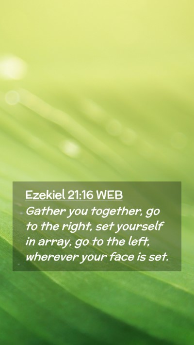 Picture 02 - Ezekiel 21:16 WEB Mobile Phone Wallpaper - Gather you together, go to the right, set - Mobile Bible Verse Wallpaper