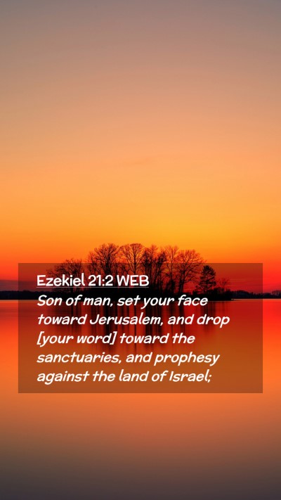 Picture 02 - Ezekiel 21:2 WEB Mobile Phone Wallpaper - Son of man, set your face toward Jerusalem, and - Mobile Bible Verse Wallpaper