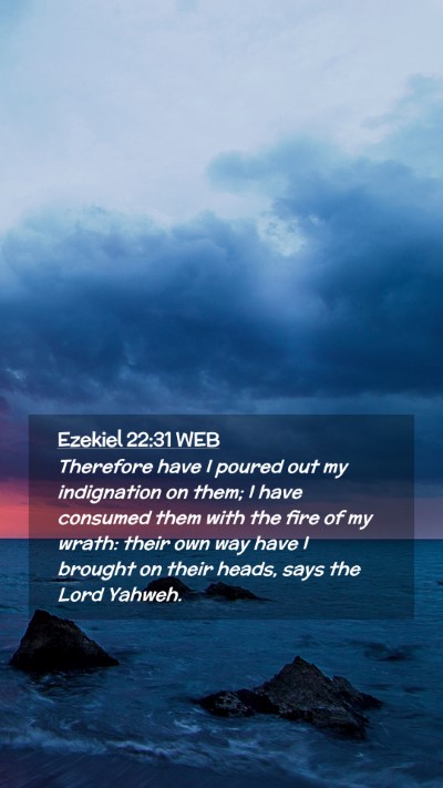 Picture 02 - Ezekiel 22:31 WEB Mobile Phone Wallpaper - Therefore have I poured out my indignation on - Mobile Bible Verse Wallpaper