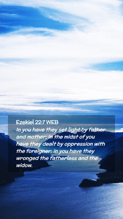 Picture 02 - Ezekiel 22:7 WEB Mobile Phone Wallpaper - In you have they set light by father and mother; - Mobile Bible Verse Wallpaper