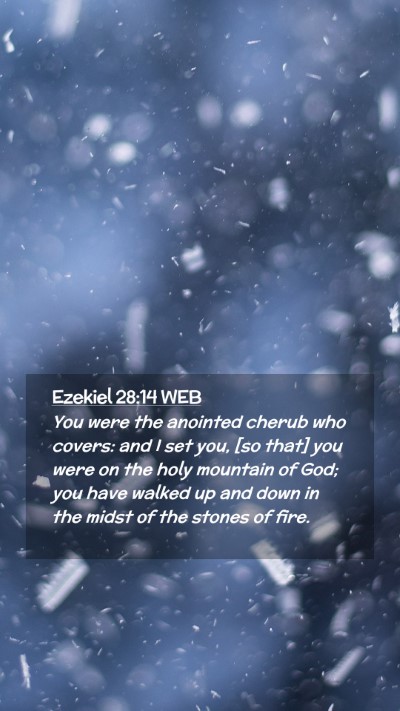 Picture 02 - Ezekiel 28:14 WEB Mobile Phone Wallpaper - You were the anointed cherub who covers: and I - Mobile Bible Verse Wallpaper