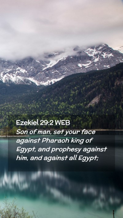 Picture 02 - Ezekiel 29:2 WEB Mobile Phone Wallpaper - Son of man, set your face against Pharaoh king of - Mobile Bible Verse Wallpaper