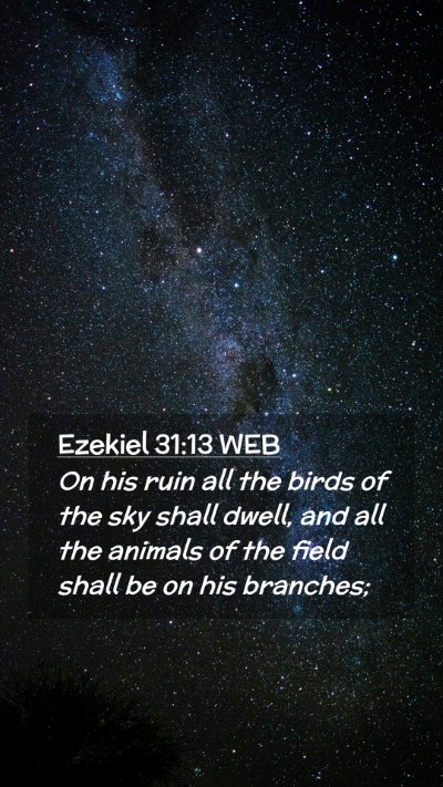 Picture 02 - Ezekiel 31:13 WEB Mobile Phone Wallpaper - On his ruin all the birds of the sky shall dwell, - Mobile Bible Verse Wallpaper