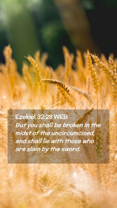 Picture 02 - Ezekiel 32:28 WEB Mobile Phone Wallpaper - But you shall be broken in the midst of the - Mobile Bible Verse Wallpaper
