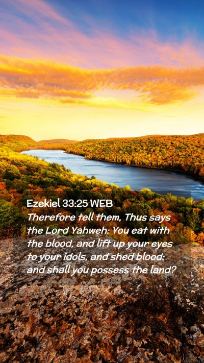 Picture 02 - Ezekiel 33:25 WEB Mobile Phone Wallpaper - Therefore tell them, Thus says the Lord Yahweh: - Mobile Bible Verse Wallpaper