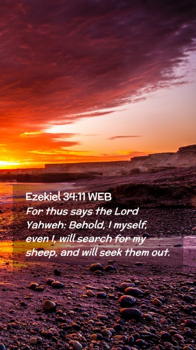 Picture 02 - Ezekiel 34:11 WEB Mobile Phone Wallpaper - For thus says the Lord Yahweh: Behold, I myself, - Mobile Bible Verse Wallpaper