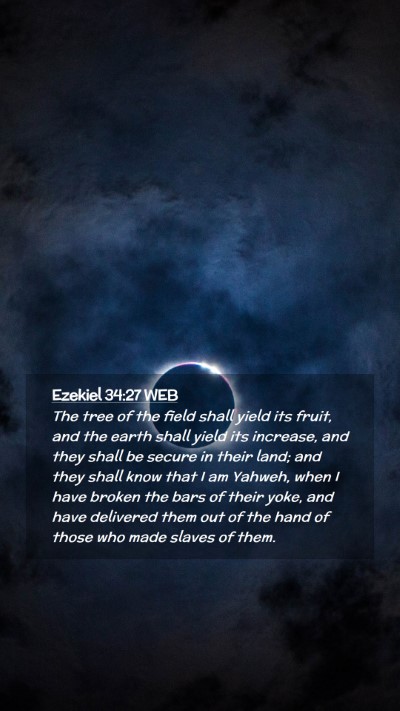 Picture 02 - Ezekiel 34:27 WEB Mobile Phone Wallpaper - The tree of the field shall yield its fruit, and - Mobile Bible Verse Wallpaper