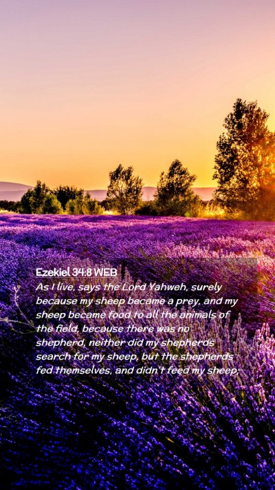 Picture 02 - Ezekiel 34:8 WEB Mobile Phone Wallpaper - As I live, says the Lord Yahweh, surely because - Mobile Bible Verse Wallpaper