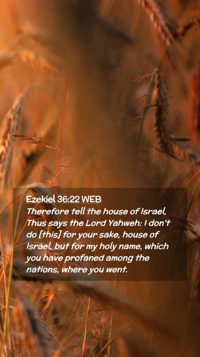 Picture 02 - Ezekiel 36:22 WEB Mobile Phone Wallpaper - Therefore tell the house of Israel, Thus says the - Mobile Bible Verse Wallpaper