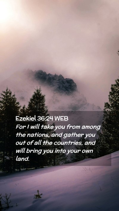 Picture 02 - Ezekiel 36:24 WEB Mobile Phone Wallpaper - For I will take you from among the nations, and - Mobile Bible Verse Wallpaper