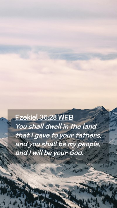 Picture 02 - Ezekiel 36:28 WEB Mobile Phone Wallpaper - You shall dwell in the land that I gave to your - Mobile Bible Verse Wallpaper
