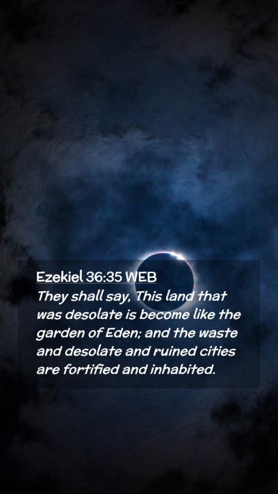 Picture 02 - Ezekiel 36:35 WEB Mobile Phone Wallpaper - They shall say, This land that was desolate is - Mobile Bible Verse Wallpaper