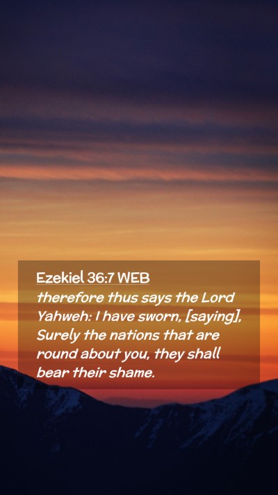 Picture 02 - Ezekiel 36:7 WEB Mobile Phone Wallpaper - therefore thus says the Lord Yahweh: I have - Mobile Bible Verse Wallpaper