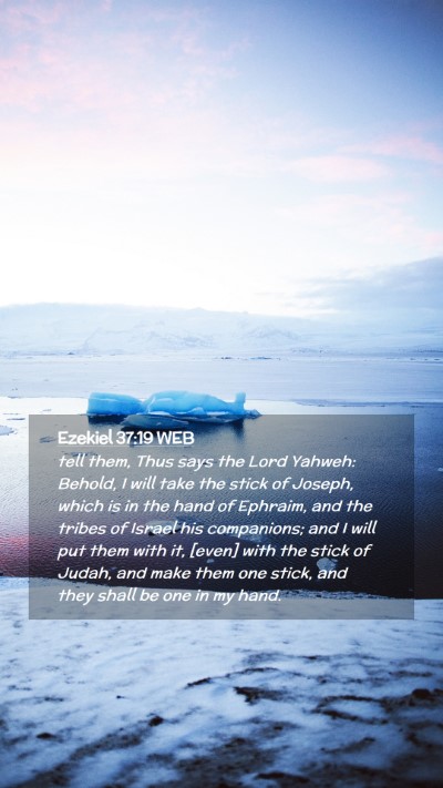 Picture 02 - Ezekiel 37:19 WEB Mobile Phone Wallpaper - tell them, Thus says the Lord Yahweh: Behold, I - Mobile Bible Verse Wallpaper